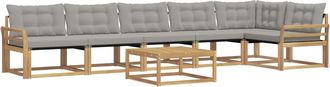 vidaXL Conjunto De Sof&aacute;s De Exterior 7 Uds. Blanco Y Gris Claro Vidaxl