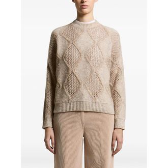 PESERICO Argyle Open-knit Sweater