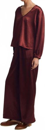 M&eacute;lissa Nepton Eileen Wide Leg Pant In Burgundy