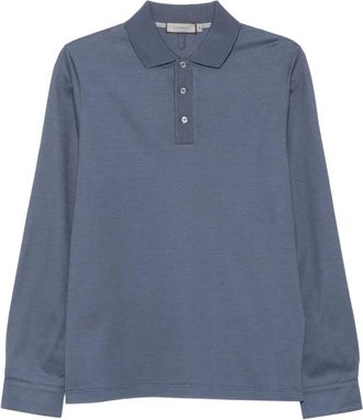 Canali Poloshirt met lange mouwen - Blauw