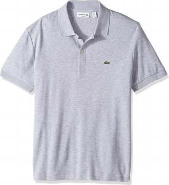 Lacoste Mens Cotton Soft Jersey Polo In Silver Chine