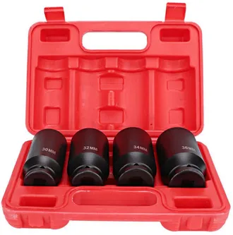 OEM Juego De 4 Llaves De Impacto Para Tuercas De Eje De Husillo De 1/2 De Profundidad, Adaptadores De 30 Mm, 32 Mm, 34 Mm Y 36 Mm