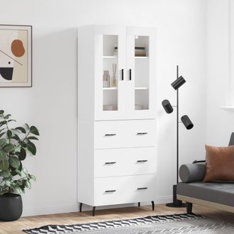 vidaXL Vidaxl - Aparador Alto Madera Contrachapada Blanco 69,5x34x180 Cm