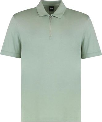 BOSS zip-neck polo shirt - Green