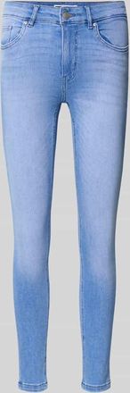 Review Skinny Jeans mit mittelhohem Bund in hellblauer Waschung in Hellblau, Gr&ouml;&szlig;e 24