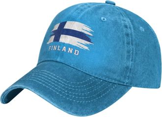 Generic Women Men Cowboy Cap Finland Flag Finns Cowboy Baseball Cap Adjustable Trucker Hat Classic Trucker Cap for Unisex Sports Training