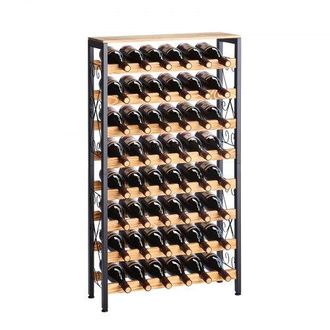 OEM Botellero Para 48 Botellas, 8 Niveles, Independiente, De Hierro Y Madera, Capacidad De Carga Total 80 Kg Y Patas Ajustables, Ideal Para La Cocina O El