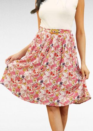 ModCloth Buckle Up Buttercup Skirt in Purrfectly Prickly at Nordstrom, Size X-Small