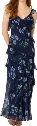 Astr Megan Maxi Dress In Navy Floral