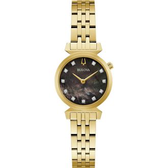 Bulova Regatta Diamond Bracelet Watch, 24mm in Gold-Tone at Nordstrom