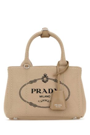 Prada Beige Logo Mini Tote