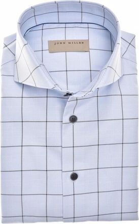 John Miller Heren, Overhemden, Blauw, Maat: 2XL Katoen