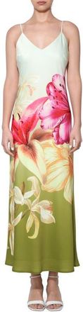 Adelyn Rae Cecilia Gradient Floral Print Slipdress in Lime Multi at Nordstrom, Size X-Large