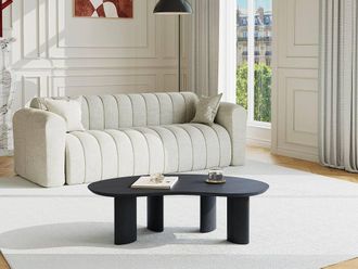 Vente-Unique Ash Veneer Coffee Table - Black - CALYNOR