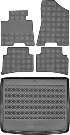 OEM Juego De Alfombrillas De Goma Para Kia Sportage Iv Suv De 2016 + Alfombrilla Para El Maletero