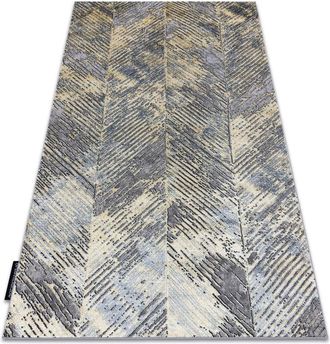 RugsX Alfombra De Luxe Moderna 2087 Espina De Pescado Vintage - Structural Oro / Gris Yellow 160x220 Cm