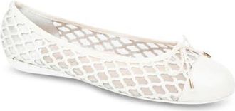 Paul Mayer Attitudes Brandy Mesh Ballet Flat in Pearl Patent at Nordstrom, Size 7.5