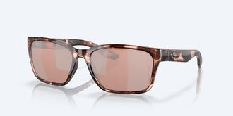 Costa Unisex Palmas Polarized Sunglasses In Coral Tortoise Copper Silver Mirror