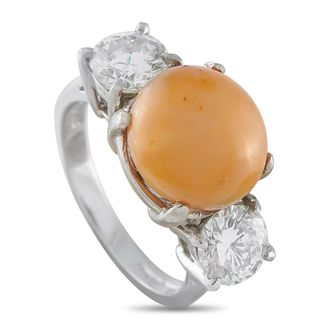 Luxury Bazaar Platinum 1.80ct Diamond and Conch Pearl Ring MF29-051826