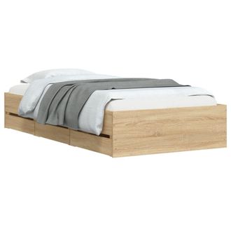 vidaXL Cama Con Cajones Madera Ingenier&iacute;a Roble Sonoma 90x200 Cm Vidaxl