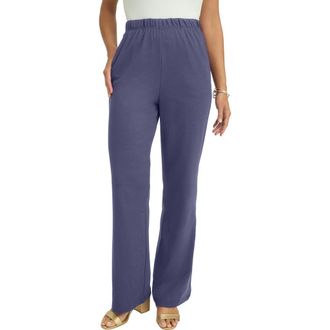 Jessica London Soft Ease Wide Leg Pant in Deep Dusk at Nordstrom, Size Small