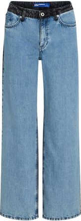 Karl Lagerfeld colour-block mid-rise jeans - women - Organic Cotton - 25/30 - Black