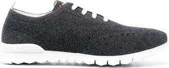 Kiton knitted low-top sneakers - men - Fabric/Rubber/Calf Leather/Fabric - 42.5 - Grey