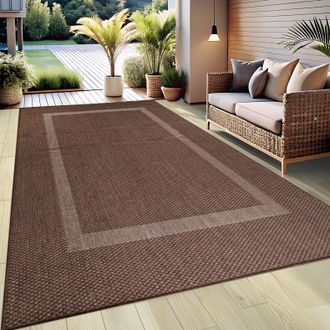 My Home Teppich »Venedig Bordüre auch als Läufer erhältlich« rechteckig 3 mm Höhe In- und Outdoor geeignet, Sisal-Optik, Wetterfest & UV-beständig