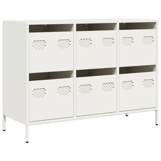 Berkfield Home Sideboard&not;White 101.5x39x73.5 cm Cold-rolled Steel in White