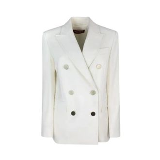 Max Mara Dubbele rij knopen jas - Dames - Jassen - Wit - Maat: XL