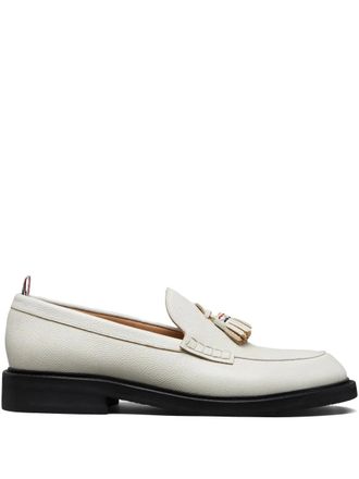 Thom Browne pebble grain-leather tassel-detail loafers - Neutrals