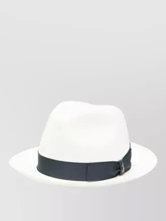 Borsalino federico raffia hat grosgrain ribbon wide brim