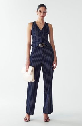 Willa Katherine Pants in Navy Pinstripe at Nordstrom, Size 14