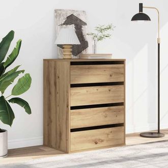 Berkfield Home Classic Corner Chest of Drawers Artisian Oak 60x41x76 cm Engineer in Brown | Size: 60 x 41 x 76 cm