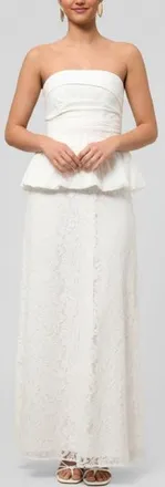 Rachel Roy Odette Strapless Maxi Dress in White at Nordstrom, Size 12