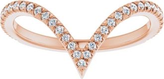 Pompeii3 1/4Ct Diamond V Shape Ring Contour Stackable Band in White, Yellow, or Rose Gold