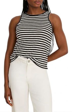 Nic+Zoe Stripe Cape Rib Tank in Black Multi at Nordstrom, Size X-Large