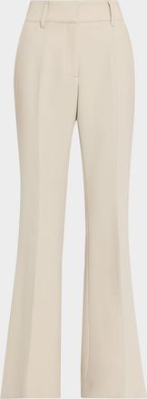 Gabriela Hearst Rhein Wool Pique Seamed Flare Pants