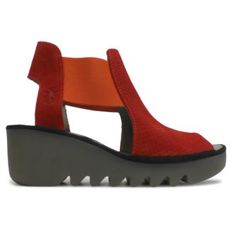 FLY London BIGA412FLY Suede Womens Comfort Sandals - Scarlet - Size:UK 6