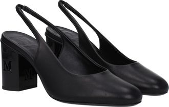 Max Mara Womens Leather Slingback Heel Black