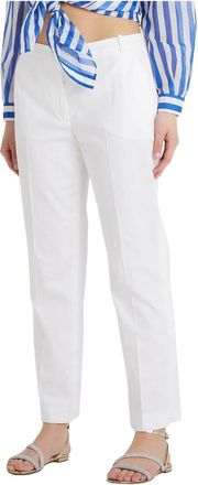 Giorgio Grati High Waist Cigarette Leg Pants - Dames - Straight fit broeken - Wit - M - Katoen - Broeken