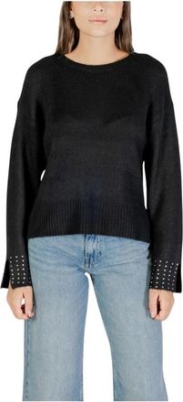 Only Rondgebreide trui met lange mouwen - Dames - Ronde hals truien - Zwart - L - Polyester - Truien & Vesten