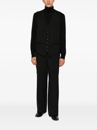 Reveres 1949 Virgin Wool Waistcoat - Black