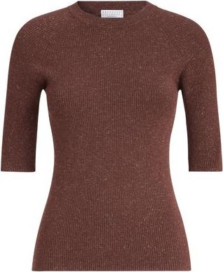 Brunello Cucinelli Sparkling cashmere sweater in Bordeaux at Nordstrom, Size 3X-Large Eu