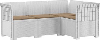 vidaXL Sof&aacute; De Jard&iacute;n Para 4 Personas Con Cojines Estilo Rattan Pp Vidaxl