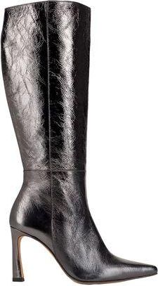 8 by YOOX METALLIC LEATHER POINTY-TOE BOOT