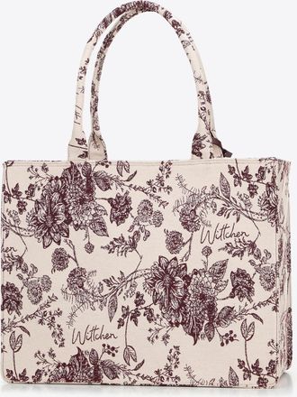 Wittchen Dames jacquard shopper met bordeauxrood en beige patroon