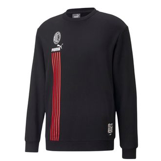 Puma Heren Ac Milan Fc Ftblculture Crew Neck Sweatshirt (Zwart/Rood)