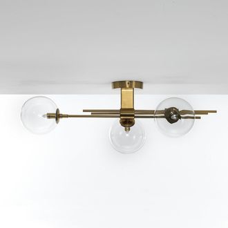 Oresteluchetta L&aacute;mpara De Techo De Lat&oacute;n Y Vidrio 3 Luces Dise&ntilde;o Moderno Talia