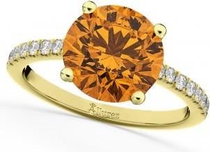 Allurez Citrine & Diamond Engagement Ring 18K Yellow Gold 2.01ct